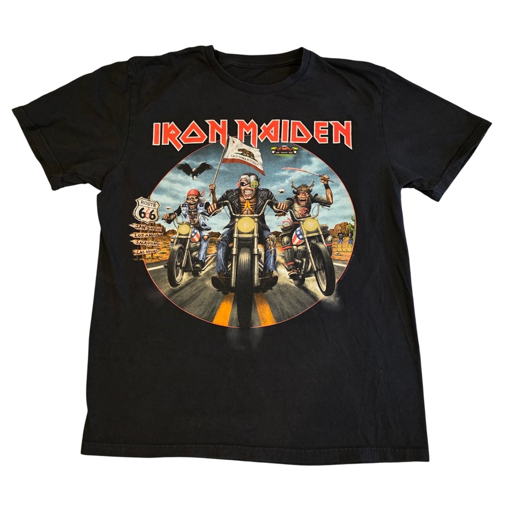 Iron Maiden The Future Past World Tour 2024 Route 666 California T-Shirt Black L